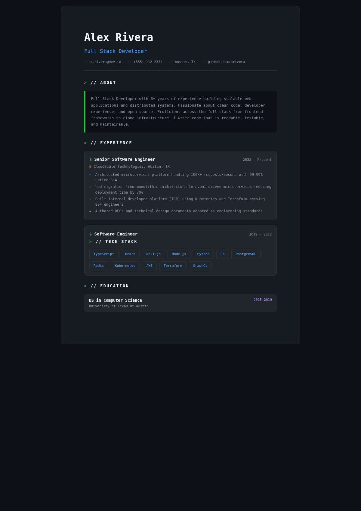 Dark mode pro simple resume